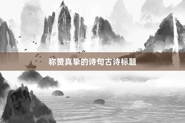 称赞真挚的诗句古诗标题